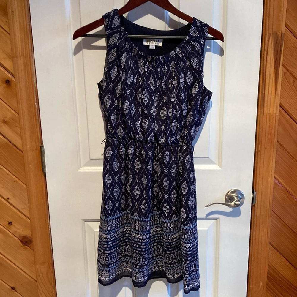 Blue ladies spring lightweight dress